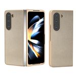 Custodia per telefono a copertura totale in pelle PU per Samsung Galaxy Z Fold6 Skin Feel (oro)