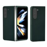 Custodia per telefono a copertura totale in pelle PU per Samsung Galaxy Z Fold6 Skin Feel (verde scuro)