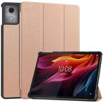 Custodia Smart Tablet in pelle con supporto a 3 pieghe Custer Texture per Lenovo Tab K11 Plus (oro rosa)