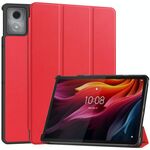 Per Lenovo Tab K11 Plus Custer Texture 3-Fold Holder Custodia in pelle per tablet intelligente (rosso)