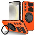 Per Samsung Galaxy S24 5G Custodia per telefono con supporto magnetico rotante (arancione)