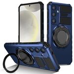 Per Samsung Galaxy S24+ 5G Custodia per telefono con supporto magnetico rotante (blu reale)
