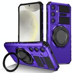 Per Samsung Galaxy S24+ 5G Custodia per telefono con supporto magnetico rotante (viola)