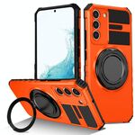 Per Samsung Galaxy S22 5G Custodia per telefono con supporto magnetico rotante (arancione)