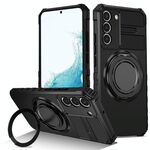 Per Samsung Galaxy S22+ 5G Custodia per telefono con supporto magnetico rotante (nero)
