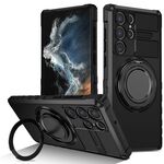 Per Samsung Galaxy S22 Ultra 5G Custodia per telefono con supporto magnetico rotante (nero)