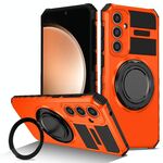 Per Samsung Galaxy S23 FE 5G Custodia per telefono con supporto magnetico rotante (arancione)