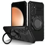 Per Samsung Galaxy S23 FE 5G Custodia per telefono con supporto magnetico rotante (nero)