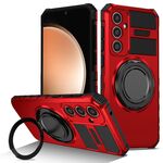 Per Samsung Galaxy S23 FE 5G Custodia per telefono con supporto magnetico rotante (rosso)