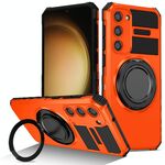 Per Samsung Galaxy S23+ 5G Custodia per telefono con supporto magnetico rotante (arancione)