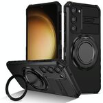 Per Samsung Galaxy S23+ 5G Custodia per telefono con supporto magnetico rotante (nero)