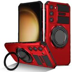 Per Samsung Galaxy S23+ 5G Custodia per telefono con supporto magnetico rotante (rosso)