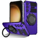Per Samsung Galaxy S23+ 5G Custodia per telefono con supporto magnetico rotante (viola)