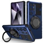Per Samsung Galaxy S24 Ultra 5G Custodia per telefono con supporto magnetico rotante (blu reale)