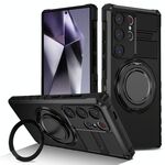 Per Samsung Galaxy S24 Ultra 5G Custodia per telefono con supporto magnetico rotante (nero)