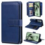 Per Samsung Galaxy S24 FE 5G Portafoglio multifunzione 10 slot per carte Custodia in pelle per telefono (blu scuro)