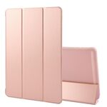Per OnePlus Pad 2 Custodia in silicone e pelle a tre ante per tablet (oro rosa)