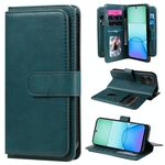 Per Redmi 13 4G Portafoglio multifunzione globale 10 slot per schede Custodia in pelle per telefono (verde scuro)