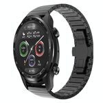 Per Ticwatch Pro X 22mm cinturino in lega con fibbia a farfalla con vernice a perline (nero)