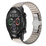Per Ticwatch Pro X 22mm cinturino in lega con fibbia a farfalla con vernice a perline (colore titanio)