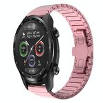 Per Ticwatch Pro X 22mm cinturino in lega con fibbia a farfalla con vernice a perline (rosa)