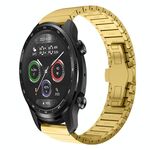 Per Ticwatch Pro X 22mm cinturino in lega con fibbia a farfalla con vernice a perline (oro)