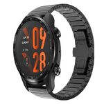 Per Ticwatch Pro3 Ultra 22mm cinturino in lega con fibbia a farfalla con vernice a perline (nero)