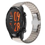 Per Ticwatch Pro3 Ultra 22mm cinturino in lega con fibbia a farfalla con vernice a perline (colore titanio)