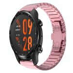Per Ticwatch Pro3 Ultra 22mm cinturino in lega con fibbia a farfalla con vernice a perline (rosa)