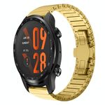 Per Ticwatch Pro3 Ultra 22mm cinturino in lega con fibbia a farfalla con vernice a perline (oro)