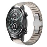 Per Ticwatch Pro3 22mm One Bead Paint Butterfly Buckle Cinturino in lega (colore titanio)