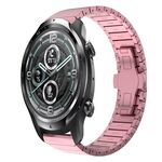 Per Ticwatch Pro3 22mm One Bead Paint Butterfly Buckle Cinturino in lega (rosa)