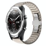 Per Ticwatch Pro 2020 22mm One Bead Paint Butterfly Buckle Cinturino in lega (colore titanio)