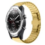 Per Ticwatch Pro 2020 22mm One Bead Paint Butterfly Buckle Cinturino in lega (Oro)
