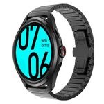Per Ticwatch Pro 2021 cinturino in lega con fibbia a farfalla da 22 mm con vernice a perline (nero)