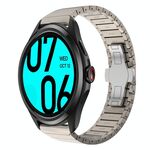 Per Ticwatch Pro 2021 22mm One Bead Paint Butterfly Buckle Cinturino in lega (colore titanio)