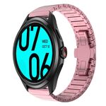 Per Ticwatch Pro 2021 cinturino in lega con fibbia a farfalla da 22 mm con vernice a perline (rosa)