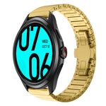 Per Ticwatch Pro 2021 22mm One Bead Paint Butterfly Buckle Alloy Watch Band (oro)