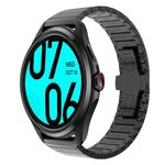 Per Ticwatch Pro 22mm One Bead Paint Butterfly Buckle Cinturino in lega (Nero)
