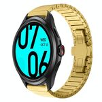 Per Ticwatch Pro 22mm cinturino in lega con fibbia a farfalla con vernice a perline (oro)