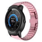 Per Ticwatch E2 22mm cinturino in lega con fibbia a farfalla con vernice a perline (rosa)
