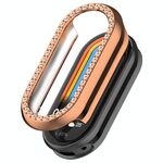 Per Xiaomi Smart Band 9 Custodia protettiva per orologio PC vuota con mezza copertura NFC Diamond (oro rosa)
