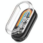 Per Xiaomi Smart Band 9 Custodia protettiva per orologio PC vuota a mezza copertura con diamante (bianco trasparente)
