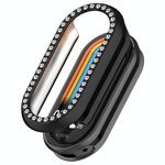Per Xiaomi Smart Band 9 Diamond Half Coverage Hollow PC Watch Custodia protettiva (nero)