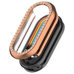 Per Xiaomi Smart Band 9 Diamond Half Coverage Hollow PC Watch Custodia protettiva (oro rosa)