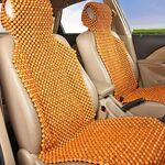 2 pezzi/set cuscino per perline in legno per auto coprisedile universale per auto fornitura interna estiva (beige)