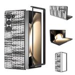 Per Samsung Galaxy Z Fold6 Custodia per telefono in PU con trama a reticolo e colore della cornice nera (nero)
