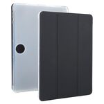 Per OnePlus Pad 2 Custodia per tablet in pelle intelligente in TPU trasparente a tre ante con slot per penna (nero)