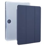 Per OnePlus Pad 2 Custodia per tablet in smart pelle TPU trasparente ripiegabile a tre con slot per penna (blu scuro)