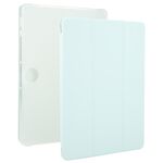 Per OnePlus Pad 2 Custodia per tablet in smart pelle TPU trasparente ripiegabile a tre con slot per penna (verde chiaro)